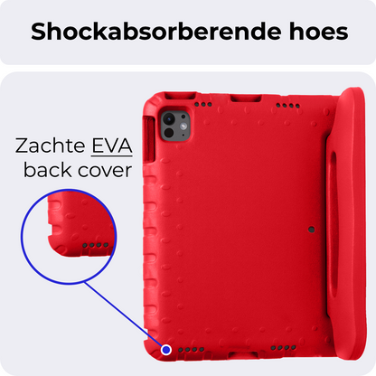 iPad Pro 2024 (13 inch) Kinderhoes Shockabsorberend Foam - Rood