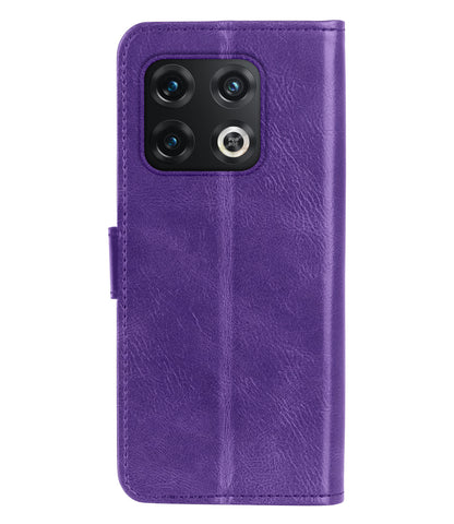 OnePlus 10 Pro Hoesje Bookcase Cover met Kaarthouder - Paars