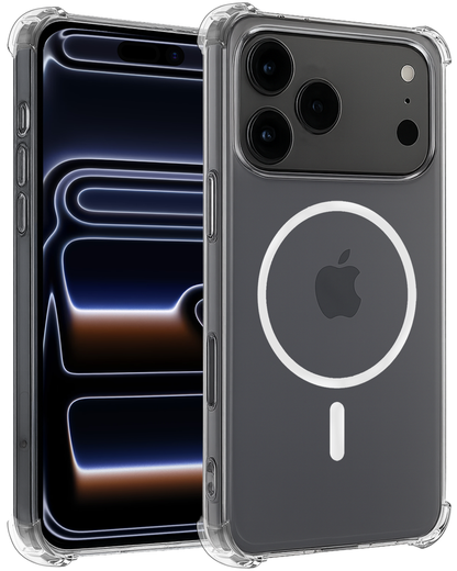 iPhone 17 Pro Max Hoesje Geschikt voor Magsafe Backcover Shockproof - Transparant