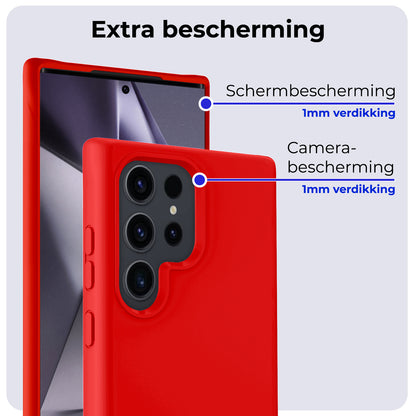 Samsung S24 Ultra Hoesje Siliconen Backcover Lichtgewicht - Rood