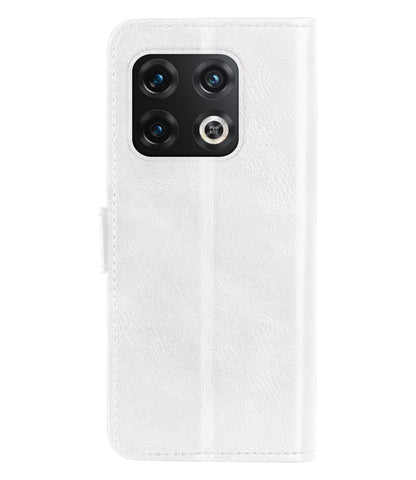 OnePlus 10 Pro Hoesje Bookcase Cover met Kaarthouder - Wit