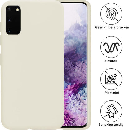 Samsung S20 Hoesje Siliconen Backcover Lichtgewicht - Wit