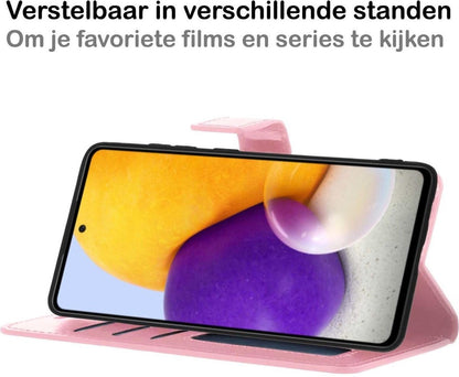 Samsung A72 5G Hoesje Book Case Kunstleer - Lichtroze