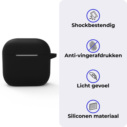 AirPods 4 Hoesje Siliconen Krasbestendig - Zwart