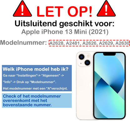 iPhone 13 Mini Hoesje met Ingebouwde Screen Protector - Zwart