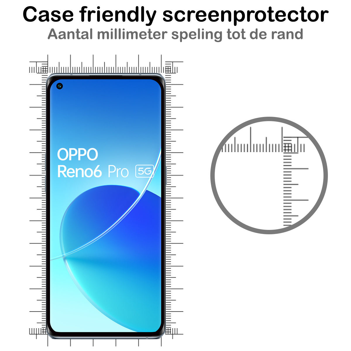 OPPO Reno 6 Pro Screenprotector Full Cover Tempered Glass