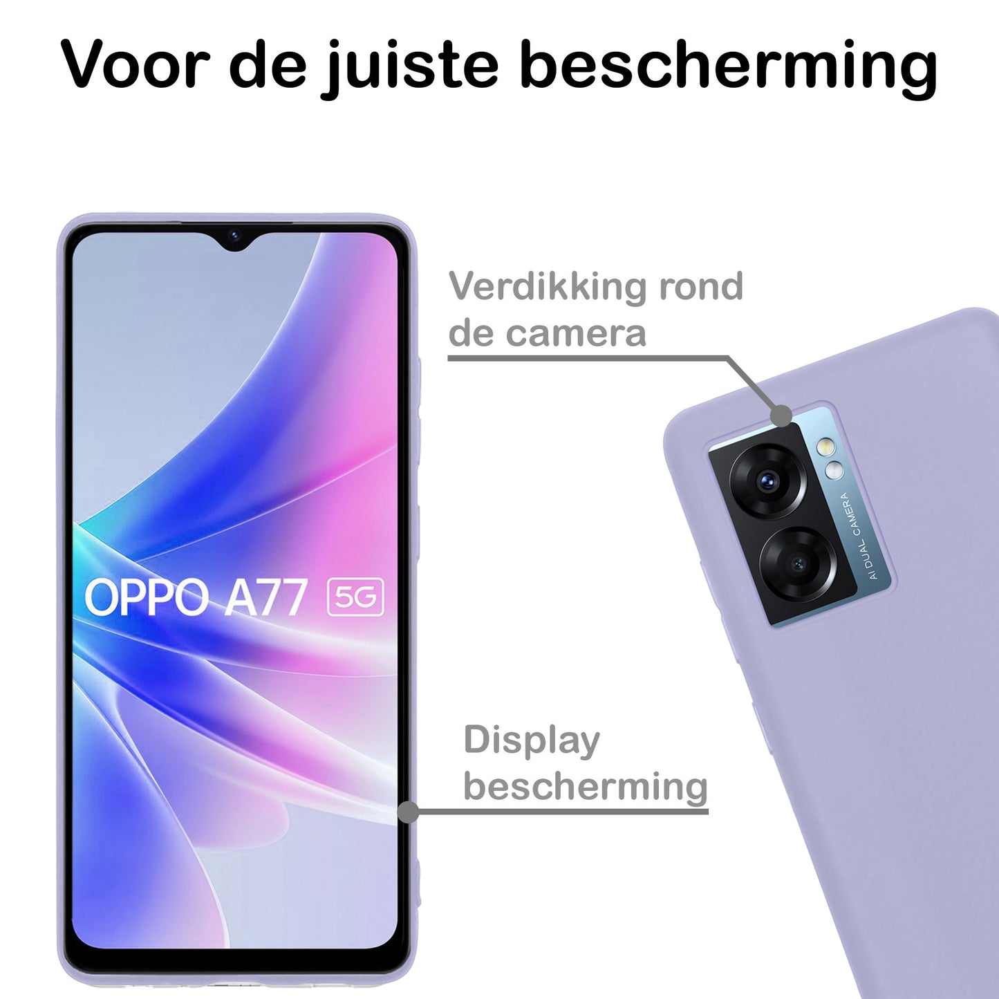 OPPO A77 Hoesje Siliconen - Lila