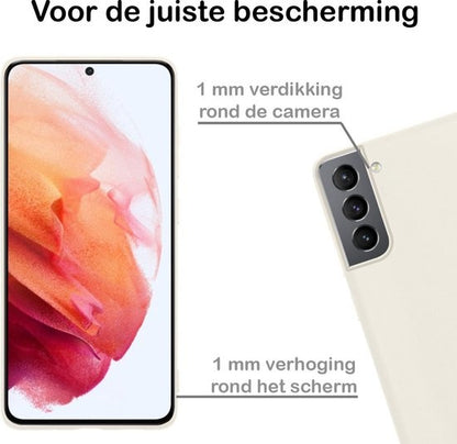 Samsung S21 Hoesje Siliconen Backcover Lichtgewicht - Wit