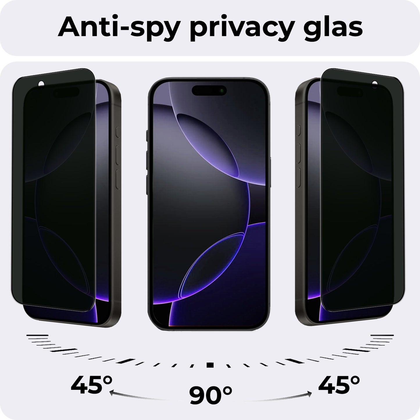 iPhone 16 Pro Screenprotector Privacy Tempered Glass