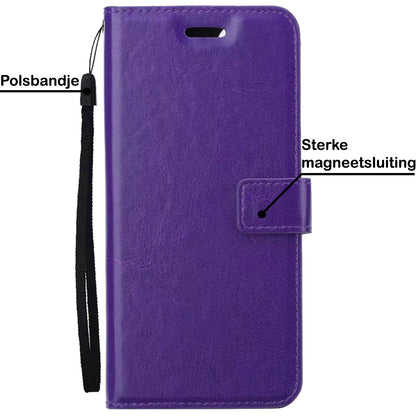 OnePlus Nord 2T Hoesje Bookcase Cover met Kaarthouder - Paars
