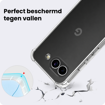 Google Pixel 10a Hoesje met Koord Backcover Shockproof - Transparant