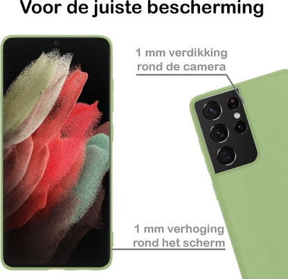 Samsung S21 Ultra Hoesje Siliconen Backcover Lichtgewicht - Groen