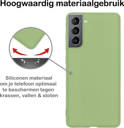 Samsung S21 Hoesje Siliconen Backcover Lichtgewicht - Groen
