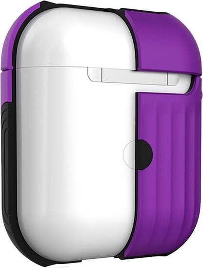 AirPods 1 Hoesje Siliconen met Ribbels Shockbestendig - Paars