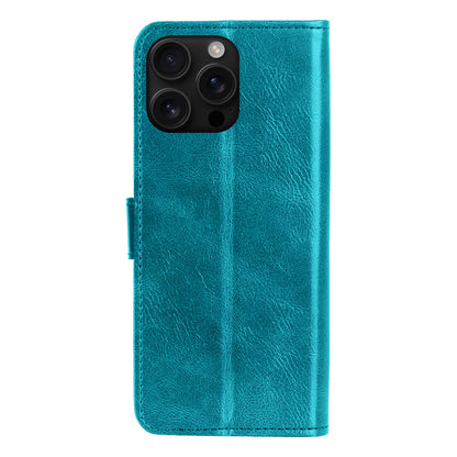 iPhone 16 Pro Hoesje Bookcase Cover met Kaarthouder - Turquoise