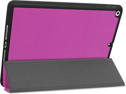 iPad 10.2 2019 Trifold Bookcase Hoes met Penhouder voor Apple Pen - Paars