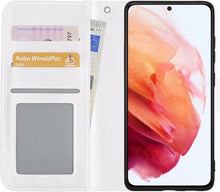 Samsung S21 Plus Hoesje Bookcase Cover met Kaarthouder - Wit