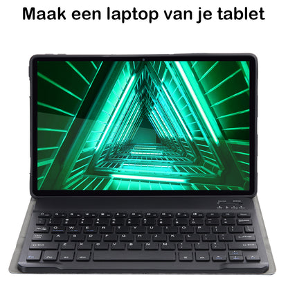 Lenovo Tab M10 FHD Plus 2nd Gen Toetsenbord Hoes met Uitneembaar toetsenbord - Zwart