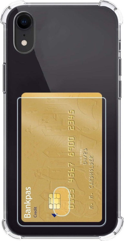 iPhone XR Hoesje Kaarthouder Backcover Shockproof - Transparant