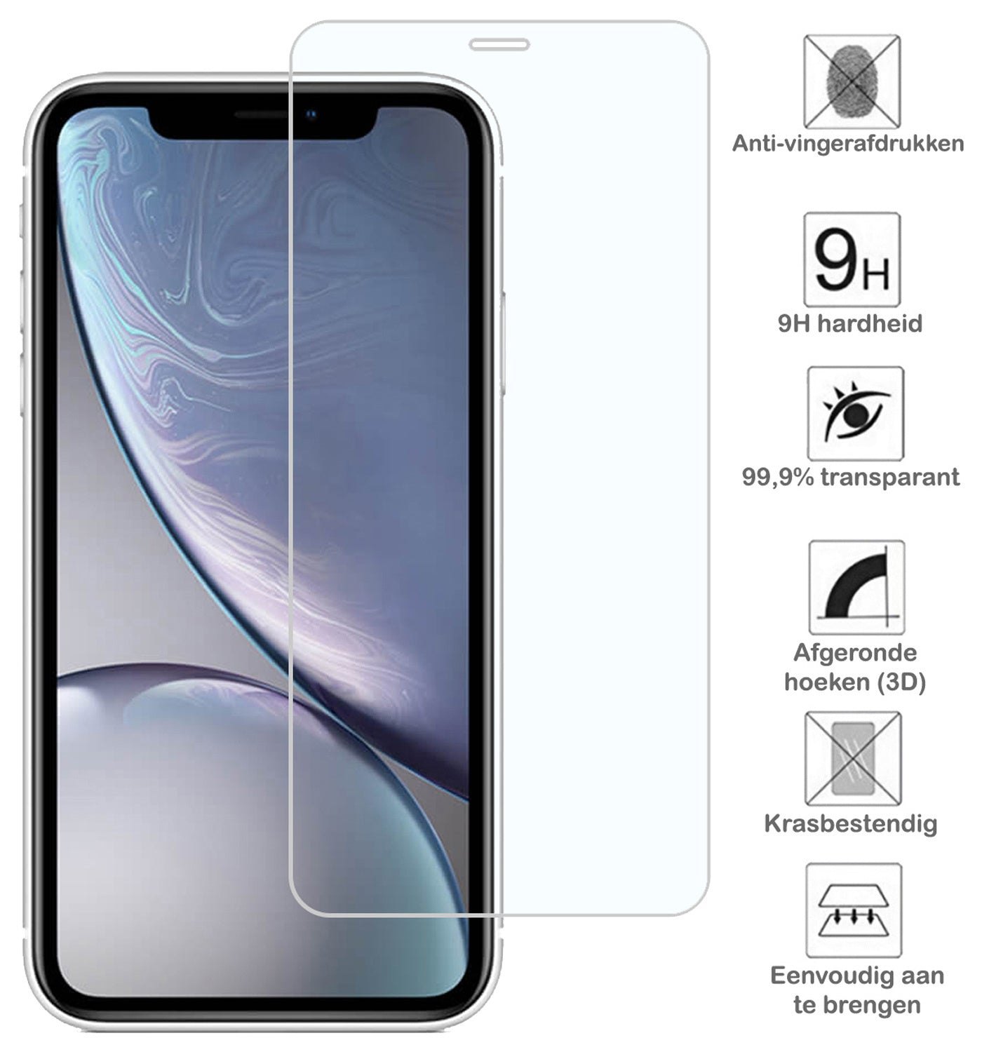 Screenprotector Geschikt voor iPhone X/Xs Screen Protector Glas Tempered Glass