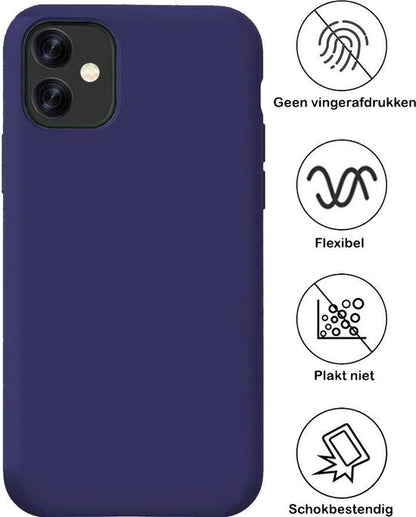 iPhone 11 Hoesje Siliconen Backcover Lichtgewicht - Donkerblauw