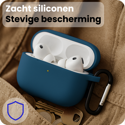 AirPods Pro 3 Hoesje Siliconen Krasbestendig - Donkerblauw
