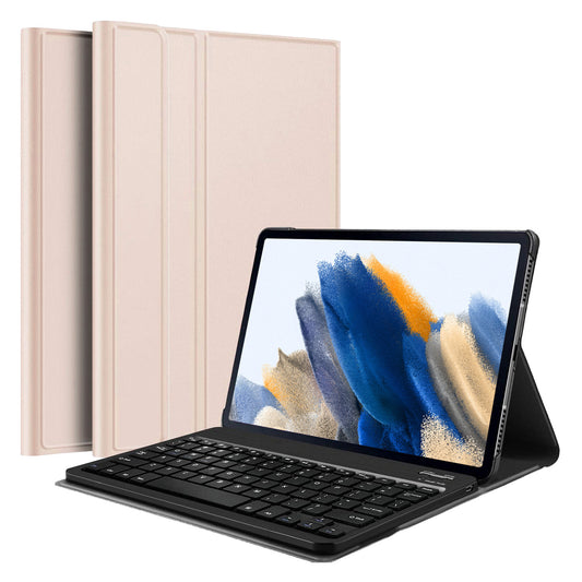 Samsung Galaxy Tab A8 Hoesje Toetsenbord Case Kunstleer - Goud