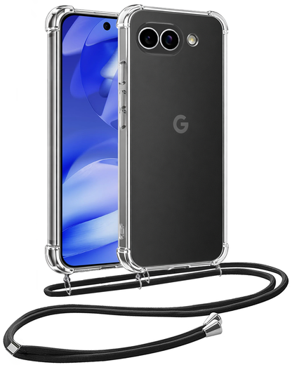 Google Pixel 9a Hoesje met Koord Backcover Shockproof - Transparant