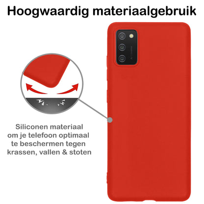 Samsung A03s Hoesje Siliconen Backcover Lichtgewicht - Rood
