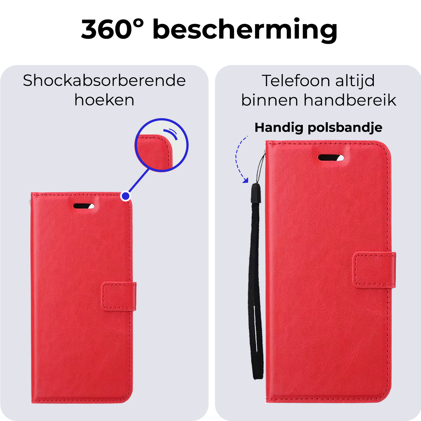 Google Pixel 8a Hoesje Book Case Kunstleer - Rood