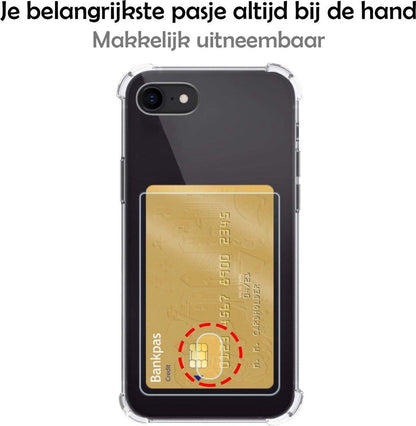 iPhone 7/8/SE 2020 Hoesje Kaarthouder Backcover Shockproof - Transparant