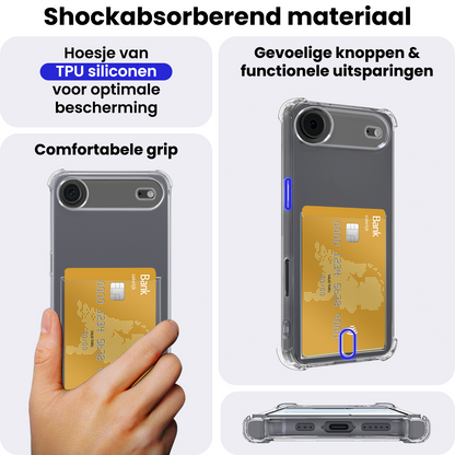 iPhone Air Hoesje Kaarthouder Backcover Shockproof - Transparant