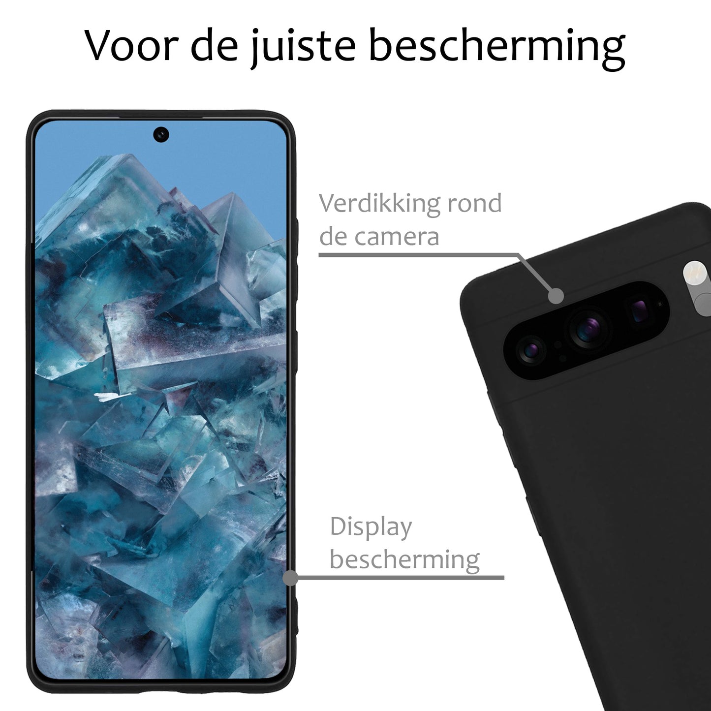 Google Pixel 8 Pro Hoesje Siliconen - Zwart