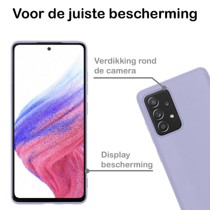 Samsung A53 Hoesje Siliconen Backcover Lichtgewicht - Lila