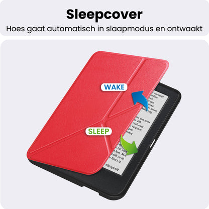 Kobo Clara 2E Trifold Bookcase Hoes - Rood