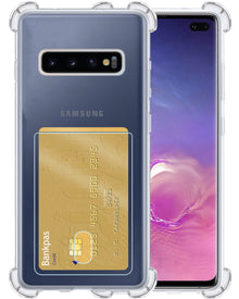 Samsung S10 Hoesje Kaarthouder Backcover Shockproof - Transparant
