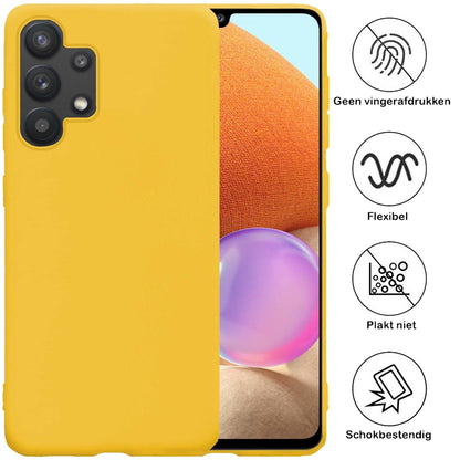 Samsung A32 4G Hoesje Siliconen Backcover Lichtgewicht - Geel