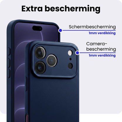 iPhone 18 Pro Hoesje Siliconen Backcover Lichtgewicht - Donkerblauw