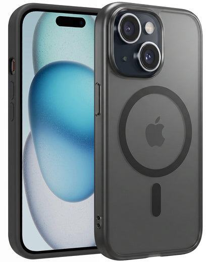 iPhone 15 Hoesje Geschikt voor Magsafe Backcover Shockproof - Zwart