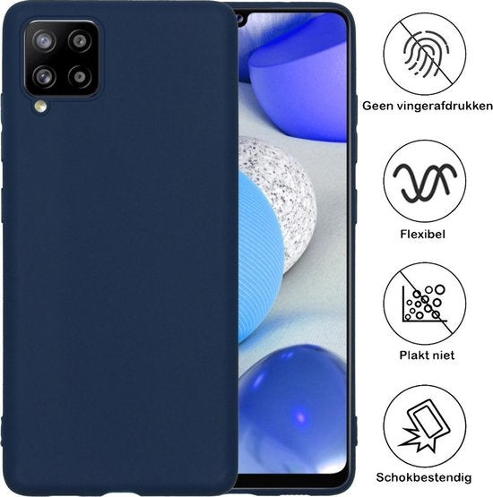 Samsung A42 Hoesje Siliconen - Donkerblauw