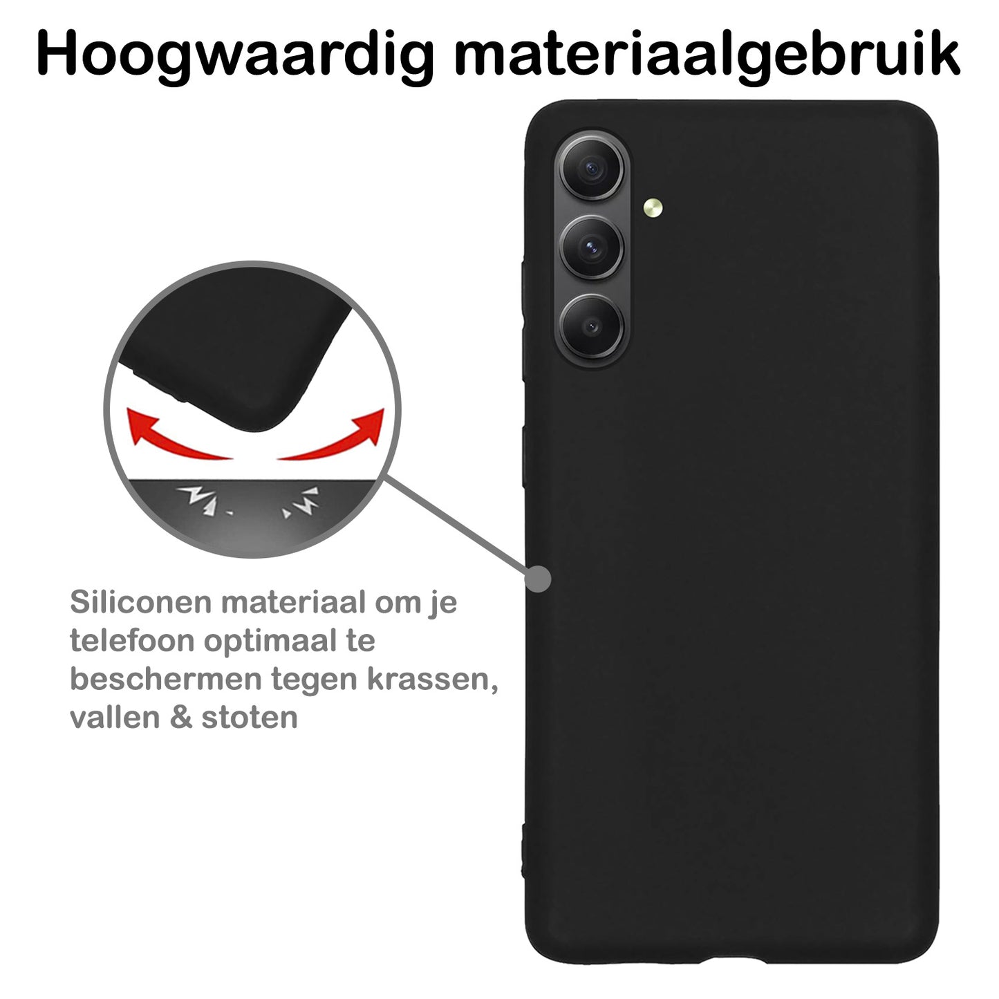 Samsung A54 Hoesje Siliconen - Zwart