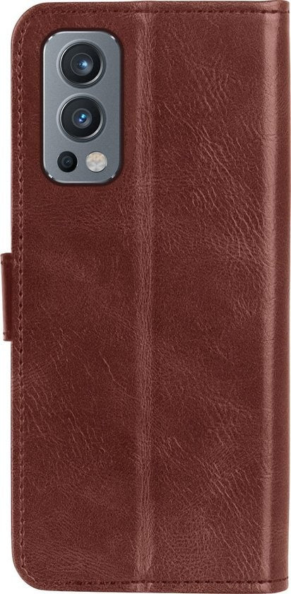 OnePlus Nord 2 Hoesje Bookcase Cover met Kaarthouder - Bruin