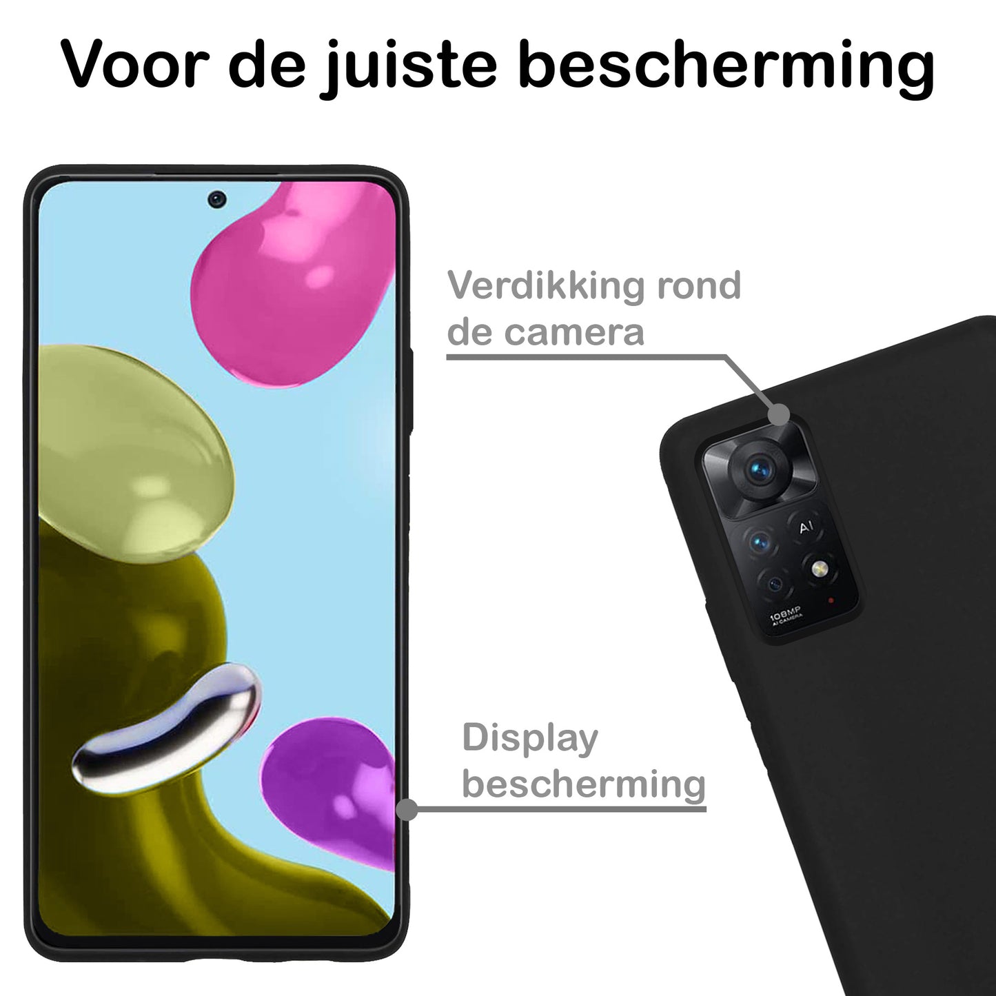 Xiaomi Redmi Note 11 Hoesje Siliconen - Zwart