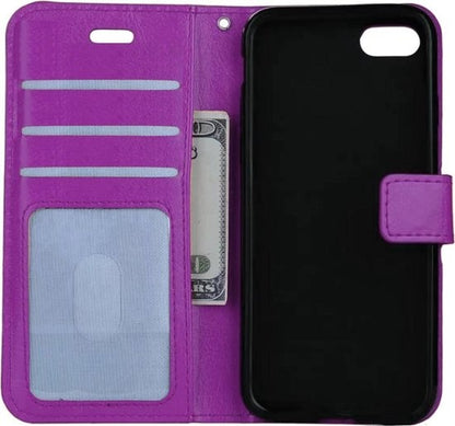 iPhone 7/8 Hoesje Bookcase Cover met Kaarthouder - Paars