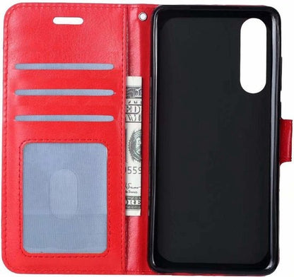 Samsung Galaxy A50 Hoesje Bookcase Cover met Kaarthouder - Rood