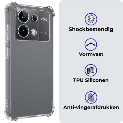 Xiaomi Poco X6 Hoesje Shockproof Backcover Siliconen - Transparant