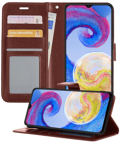 Samsung A04s Hoesje Bookcase Cover met Kaarthouder - Bruin