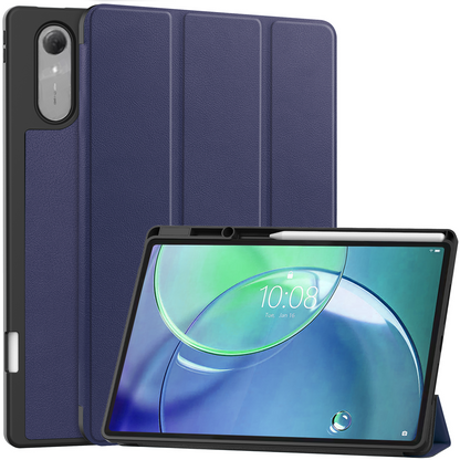 Lenovo Idea Tab Pro Gen 2 Trifold Bookcase Hoes met Penhouder Lenovo Pen - Donkerblauw