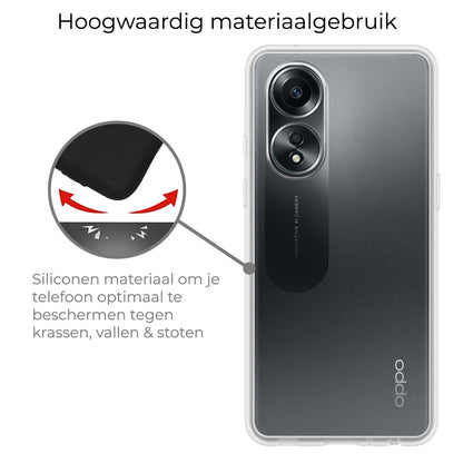 OPPO A58 Hoesje Siliconen Backcover Lichtgewicht - Transparant