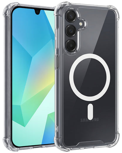 Samsung A16 Hoesje Geschikt voor Magsafe Backcover Shockproof - Transparant